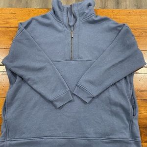 Faux zip pull over